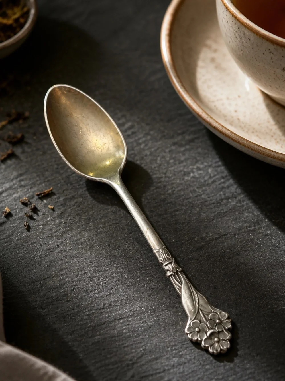 Vintage Floral Sterling Silver-Dessert Spoon Set - Home Dining